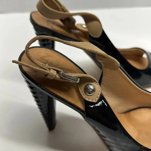 Giuseppe Zanotti Heels High Heel Open Toe Ankle Strap Patent Leather Size 9.5 - Picture 6 of 11